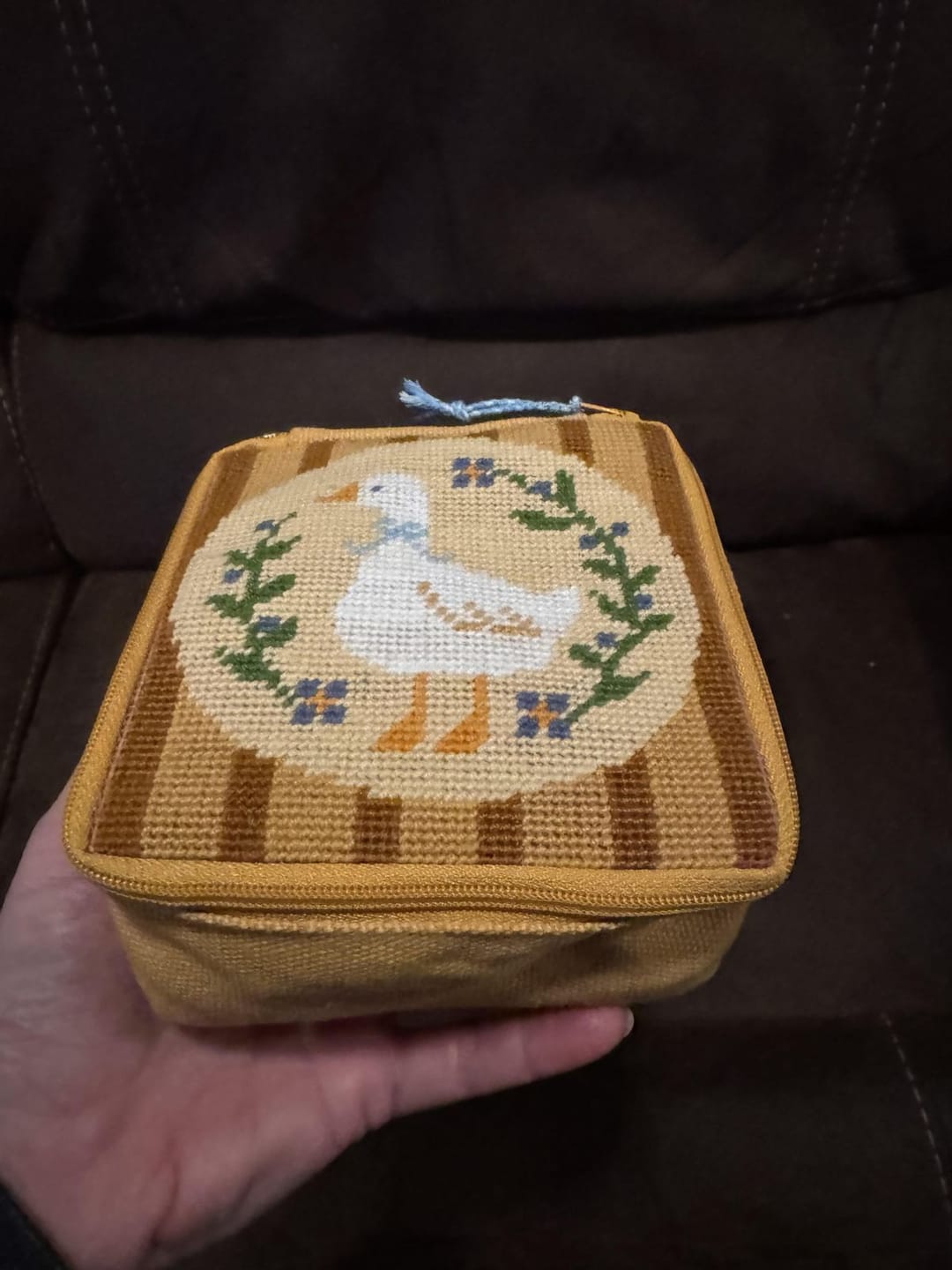 Customer photo review of Duck, Duck, Goose - Needlepoint Pouch Kit