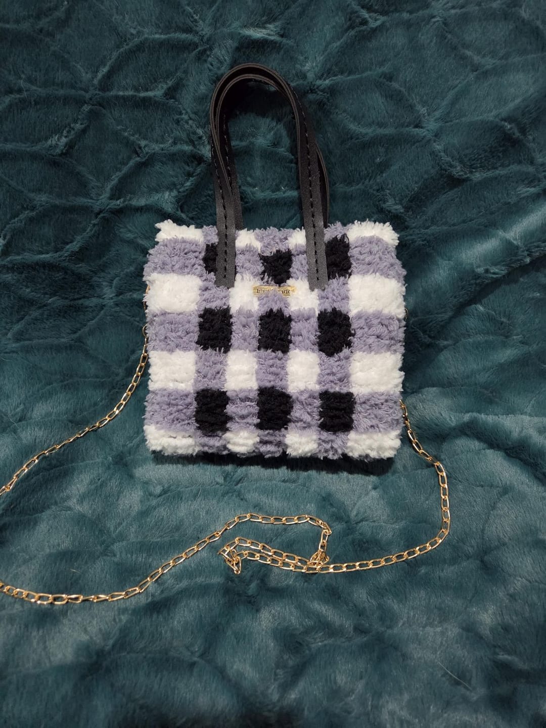 Customer photo review of Black Gingham - Woven Tote Bag Kit