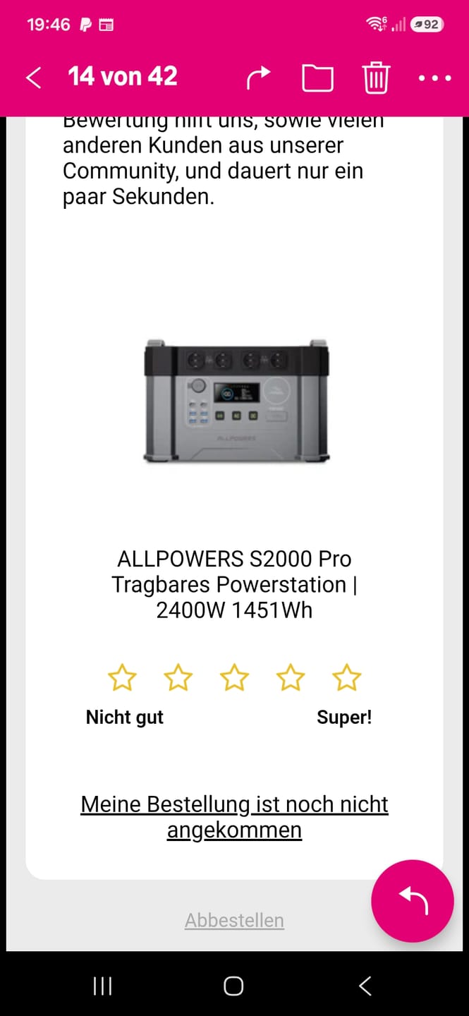 Customer photo review of ALLPOWERS S2000 Pro Tragbares Powerstation | 2400W 1451Wh