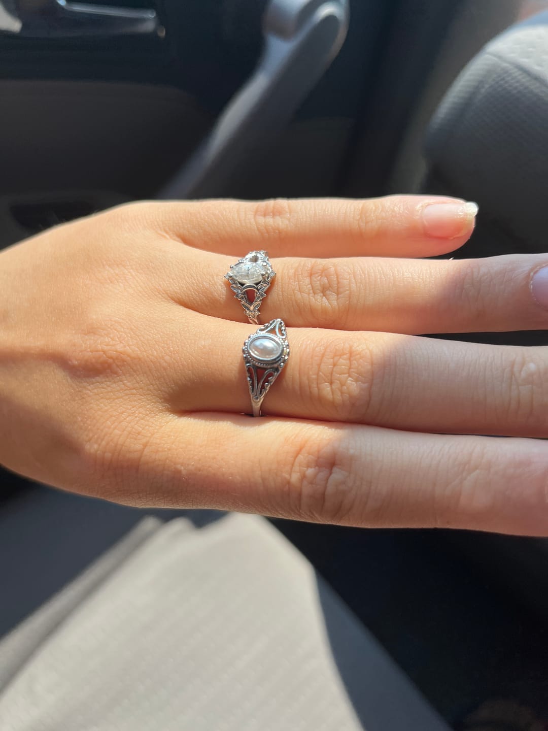 Customer photo review of Silver Vintage Royal Pearl Ring