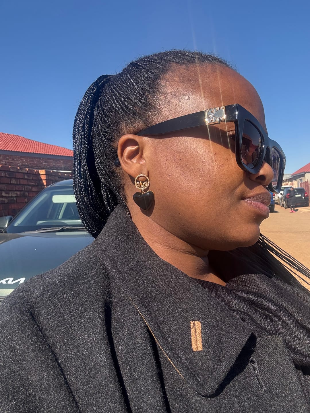 Customer photo review of Black Era Adore Gold Earrings