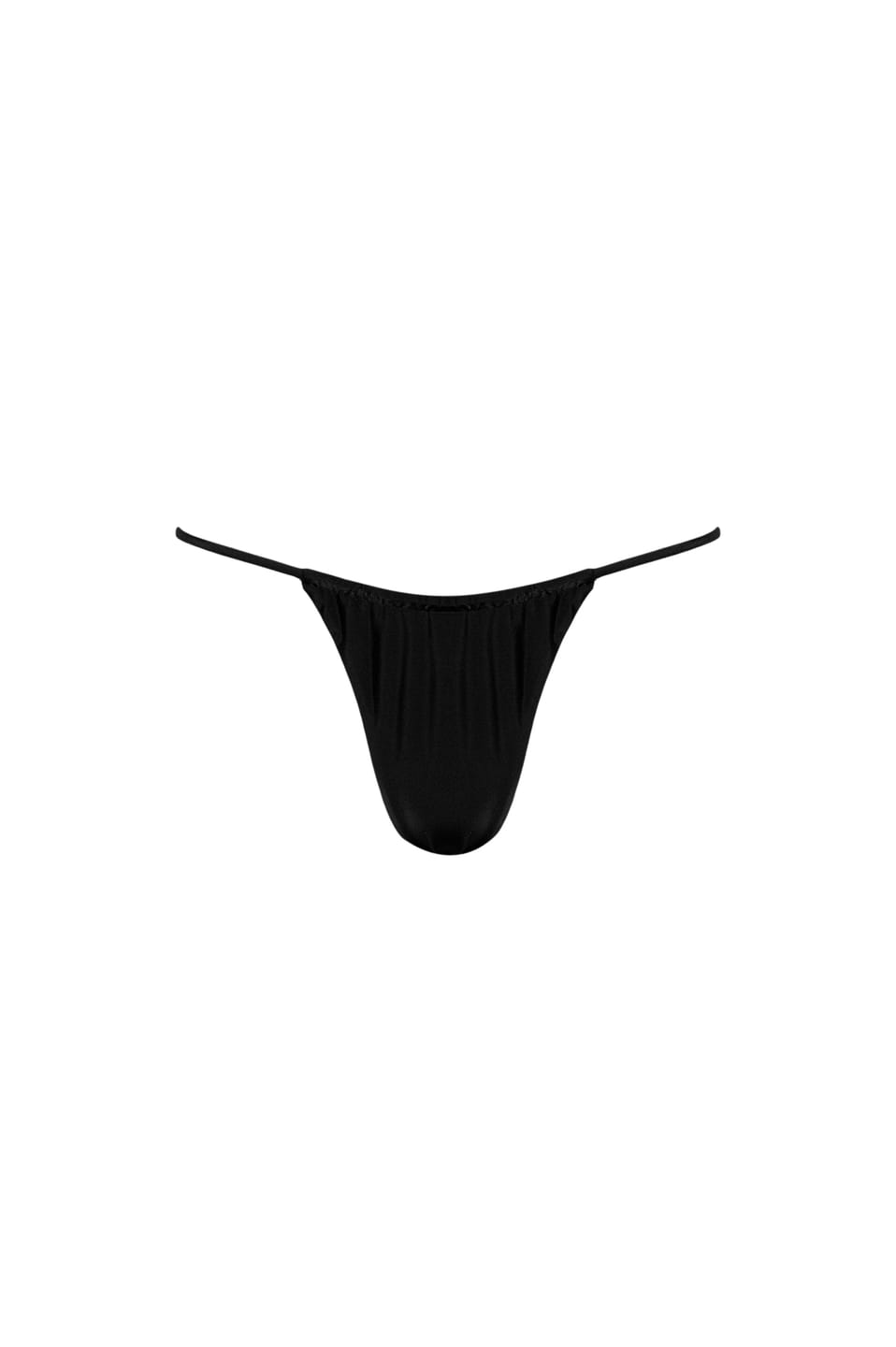 Customer photo review of Capri Ruched String Bikini Bottom – Black