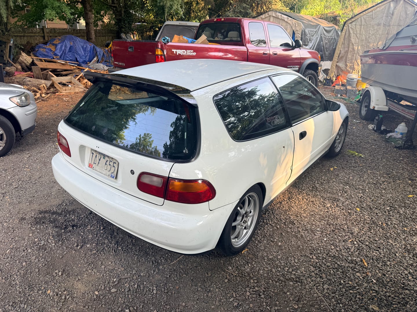 Customer photo review of 1992-1995 Honda Civic Hatchback Glossy Black Roof Window Spoiler ABS