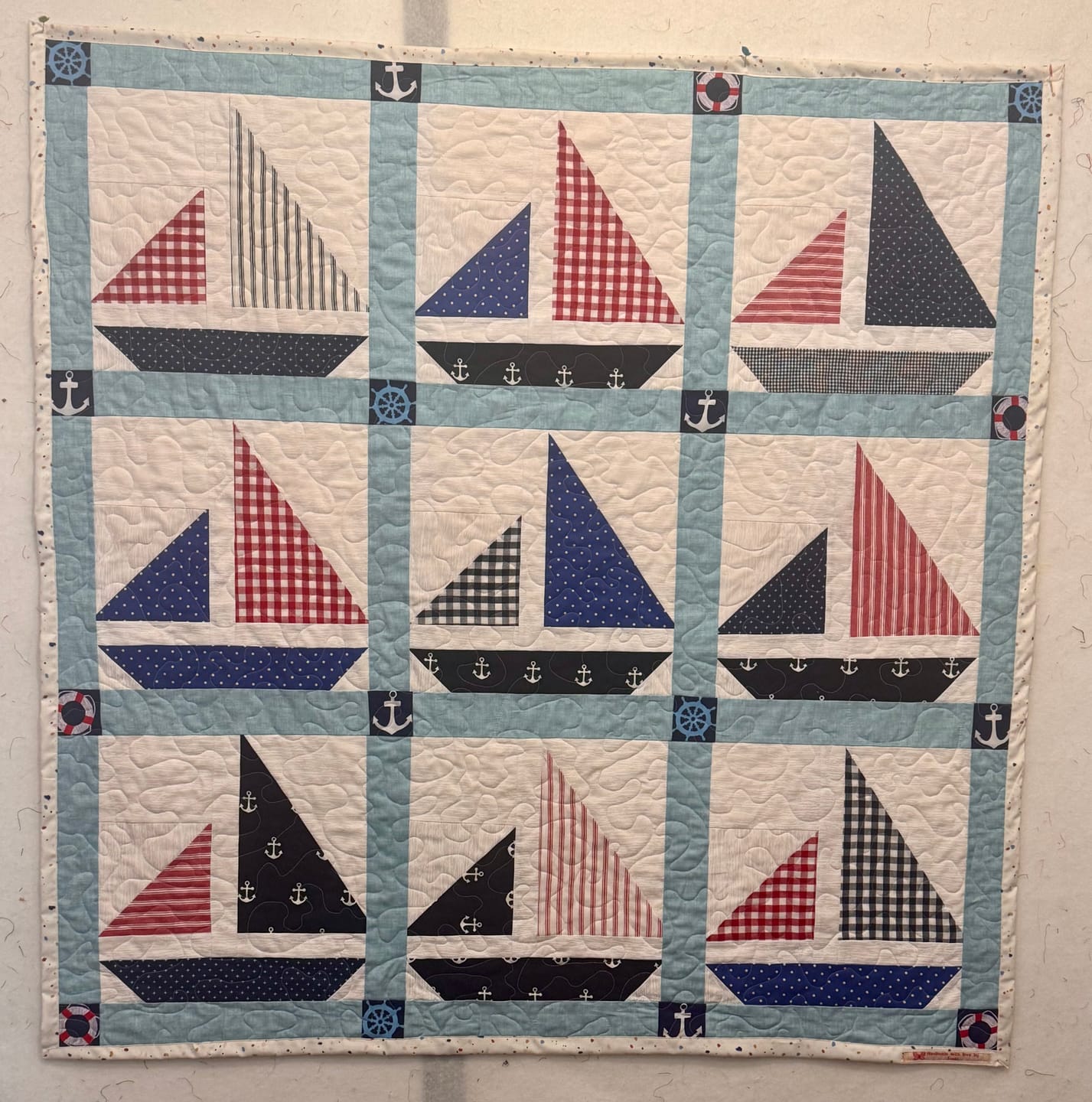 Customer photo review of Little Skipper Sailboat Baby Quilt Pattern; Digital PDF Pattern