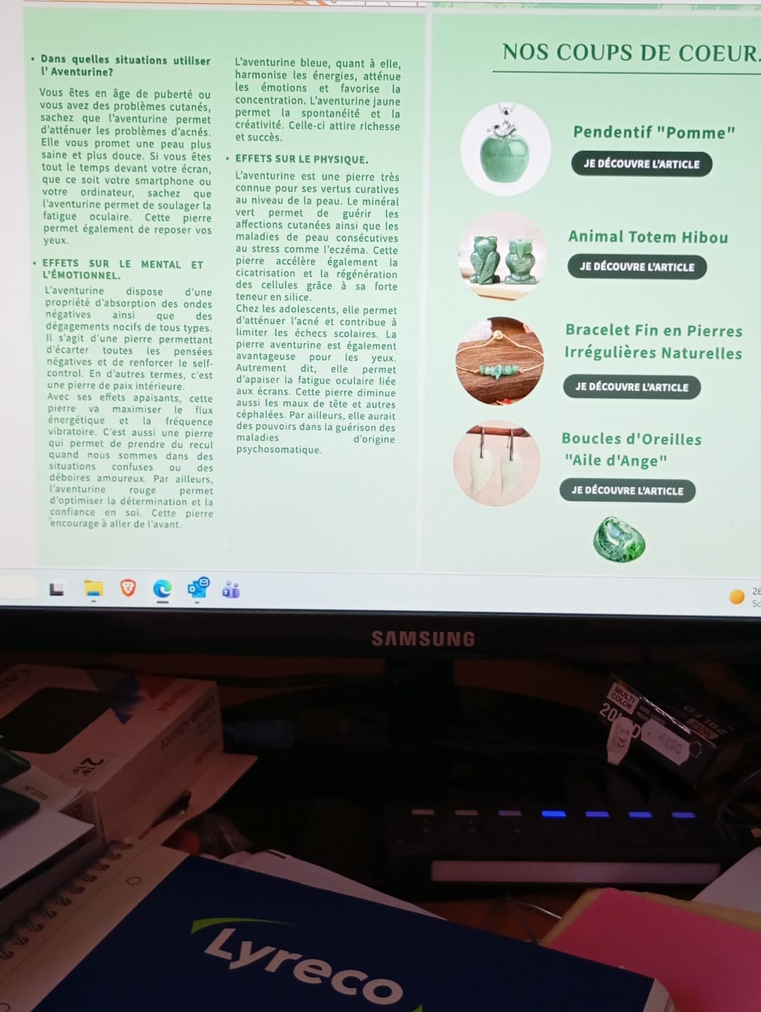 Customer photo review of eBook OFFERT - Guide pratique de lithothérapie pour votre bien-être
