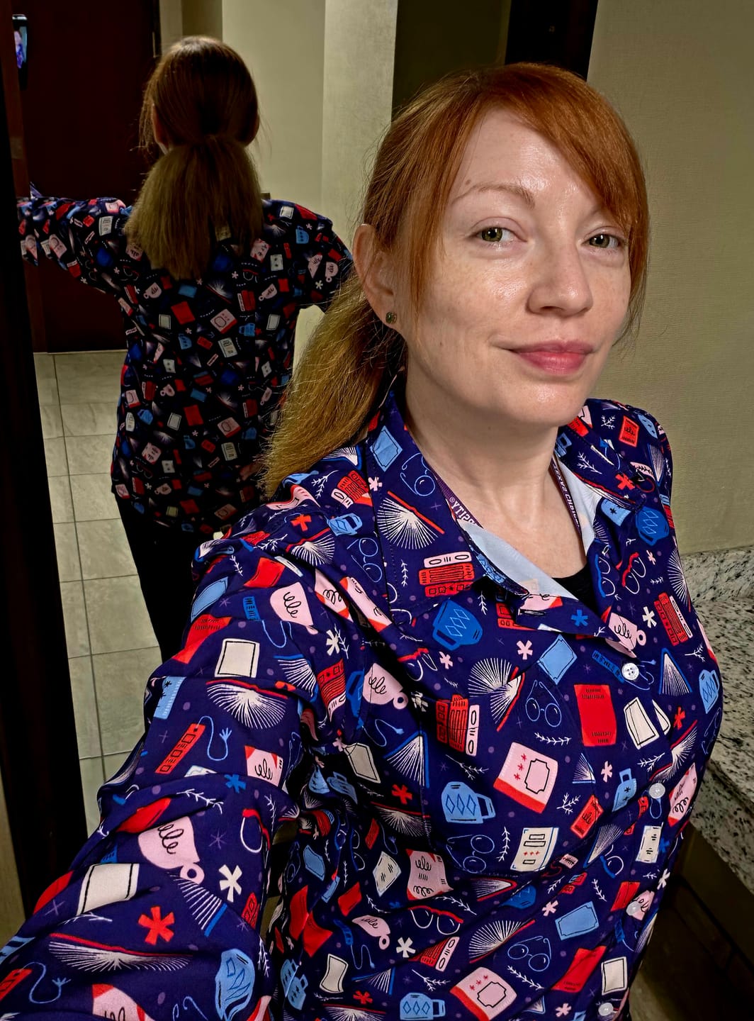 Customer photo review of Book Nerd Long Sleeve Button Up Shirt