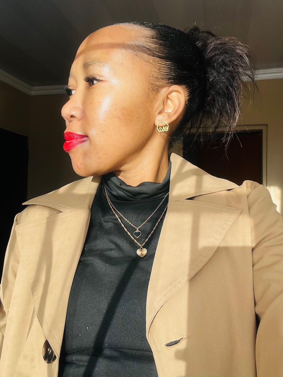 Customer photo review of Gold Era Logo Studs