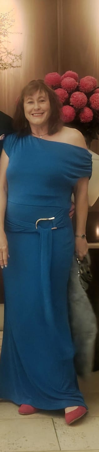 Customer photo review of Queen Of The Night Maxi Dress in Cobalt Jersey