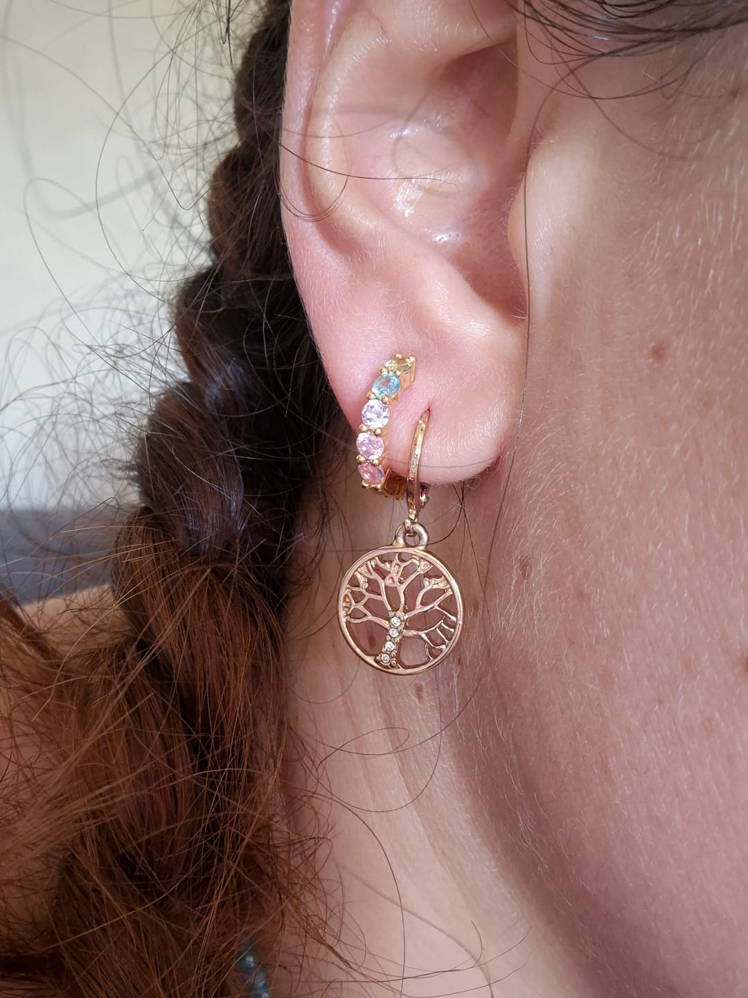 Customer photo review of Orecchini cerchietti colorati