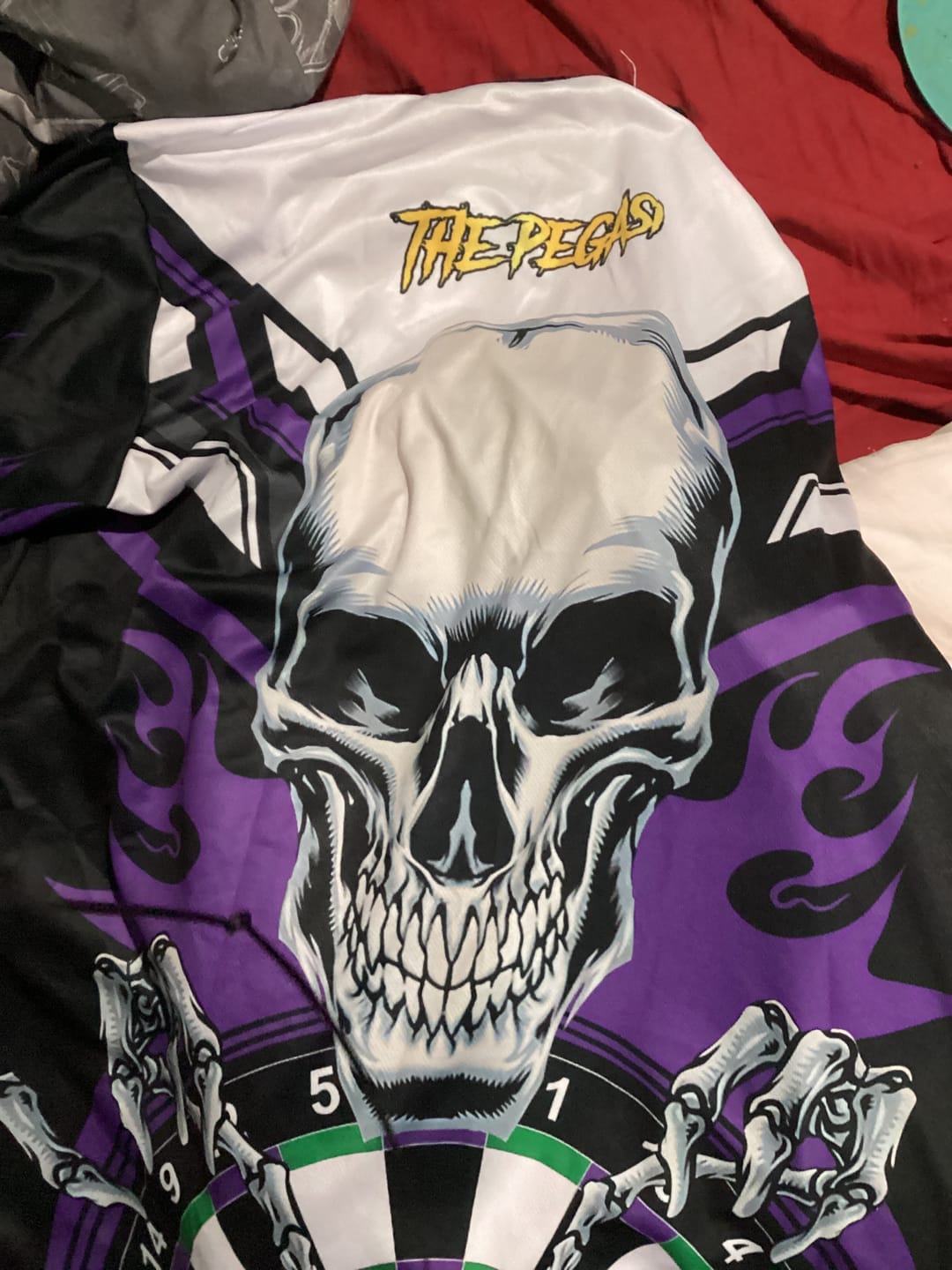 Customer photo review of (4 colors) Frenzidea The Dead Target Darts  Customized Name, Team Name 3D Shirt