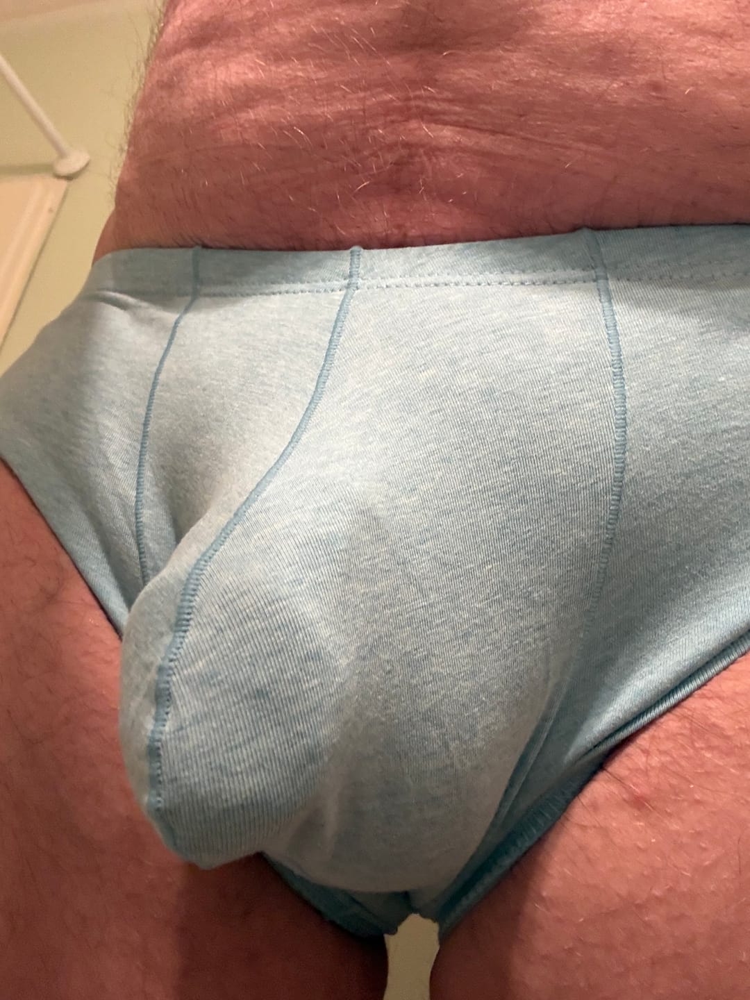 Customer photo review of 2 Pack Men's U-Pouch Casual Solid Trunks