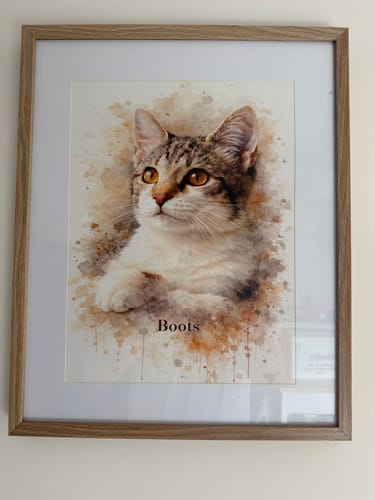 Customer photo review of Personalised Poster - Watercolour Realistic Portrait