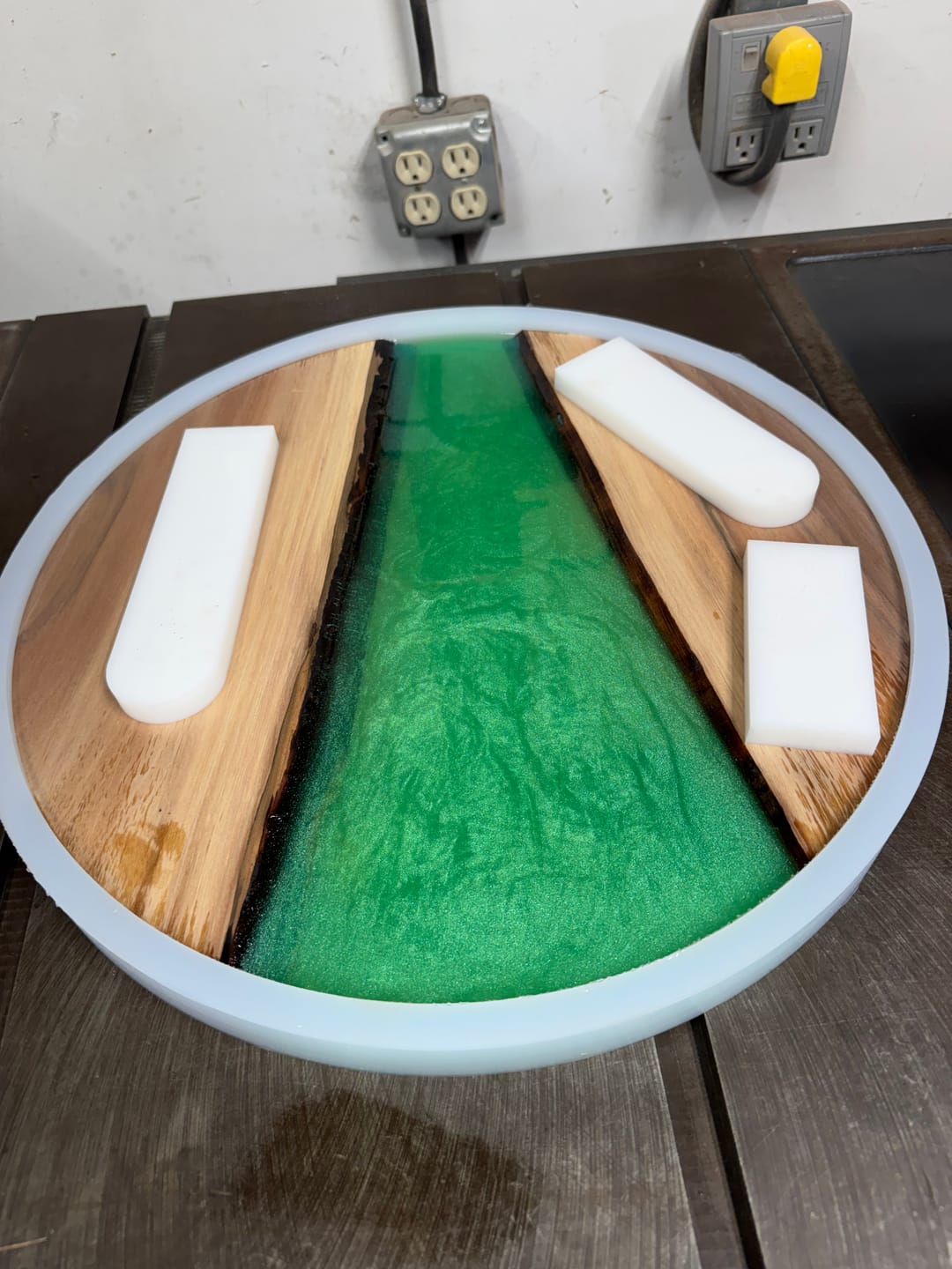 Customer photo review of 16" Circle + Clock Dials Style 2 Acrylic Router Template