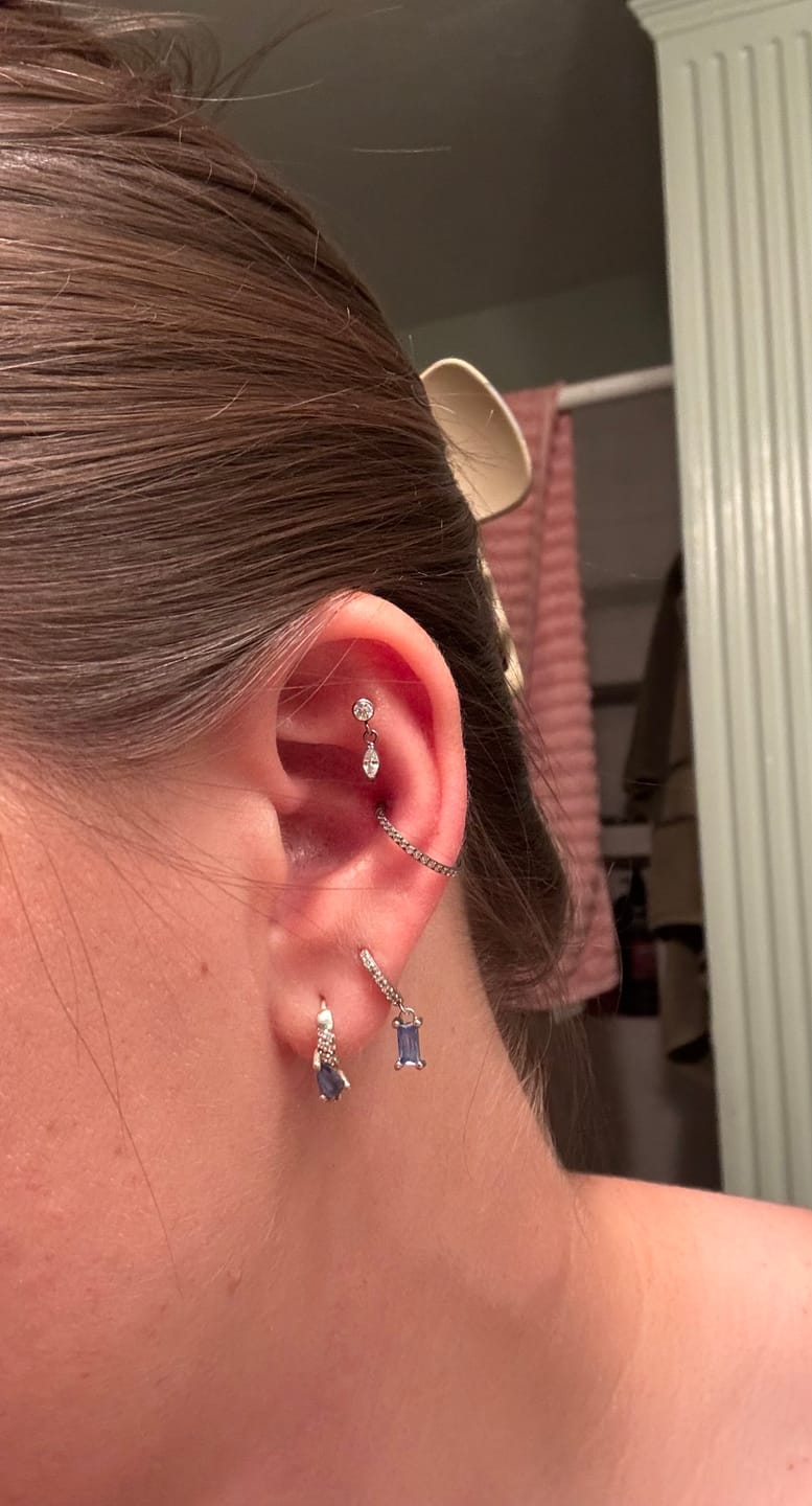 Customer photo review of Glitter CZ Seamless Hoop (Single)