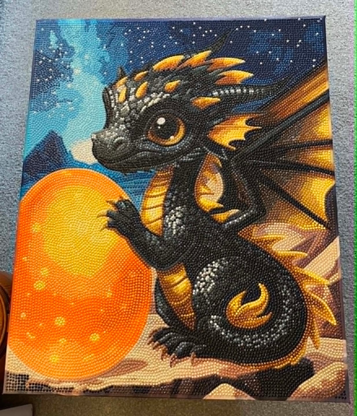 Customer photo review of Dragon's Treasure Crystal Art Canvas Kit 40x50cm