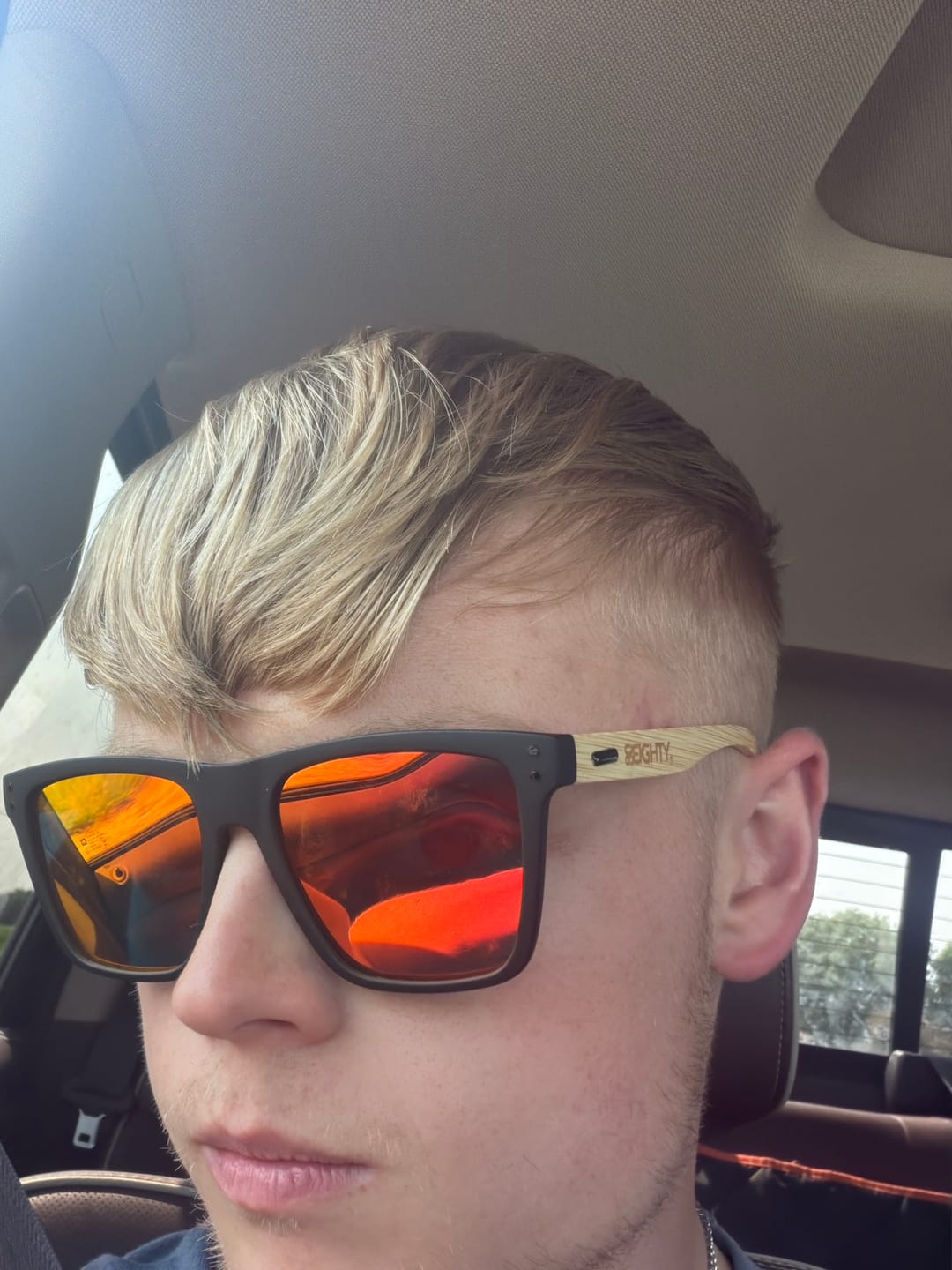 Customer photo review of 80Eighty® Polarized Bamboo Sunglasses - Red