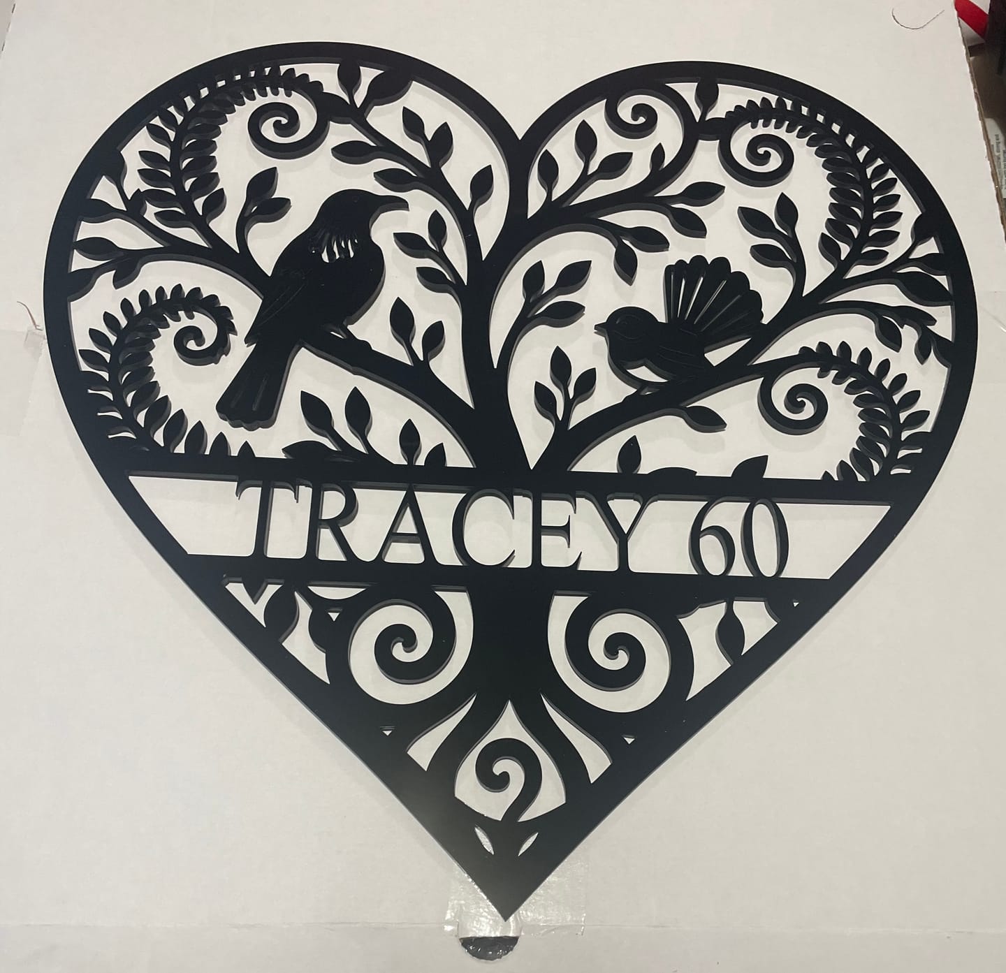 Customer photo review of Personalised Koru Tree of Life Heart Wall Art