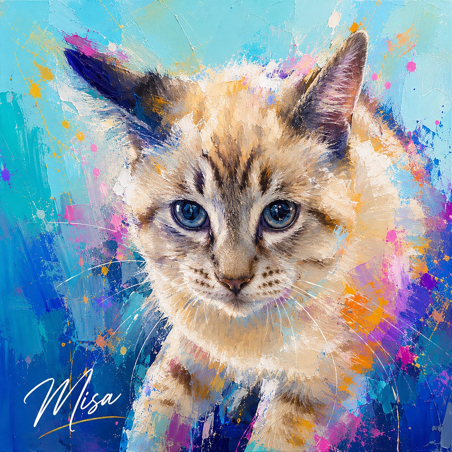 Customer photo review of Custom Pet Portrait Canvas - Modern Oil Painting