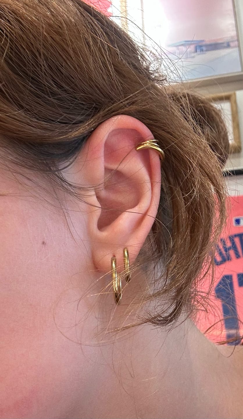 Customer photo review of Triple Hoops Earring Bundle