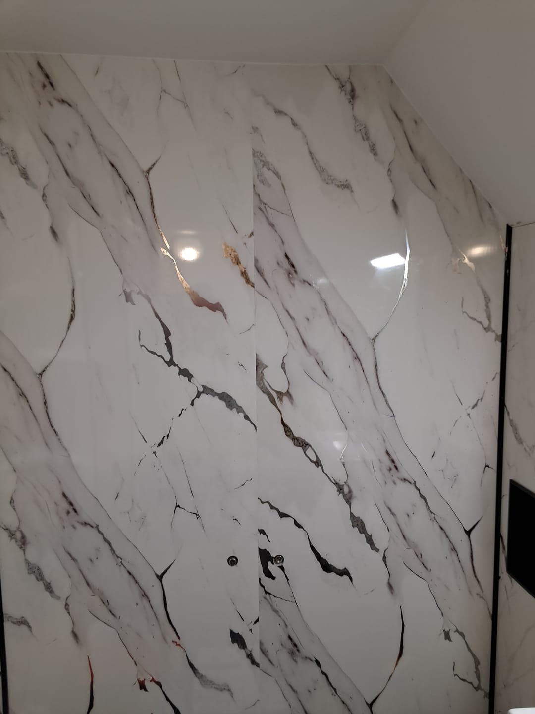 Customer photo review of 10mm Silvara Marble Gloss Shower Panel 1M x 2.4M