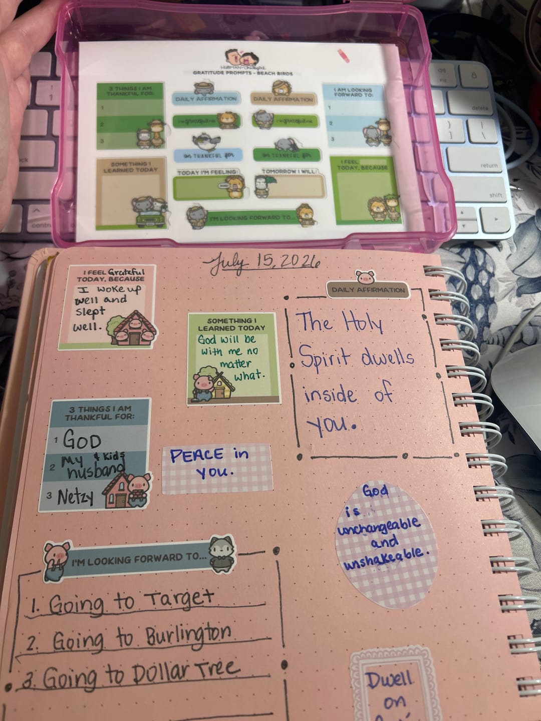 Customer photo review of Gratitude Prompts Safari Adventure Theme