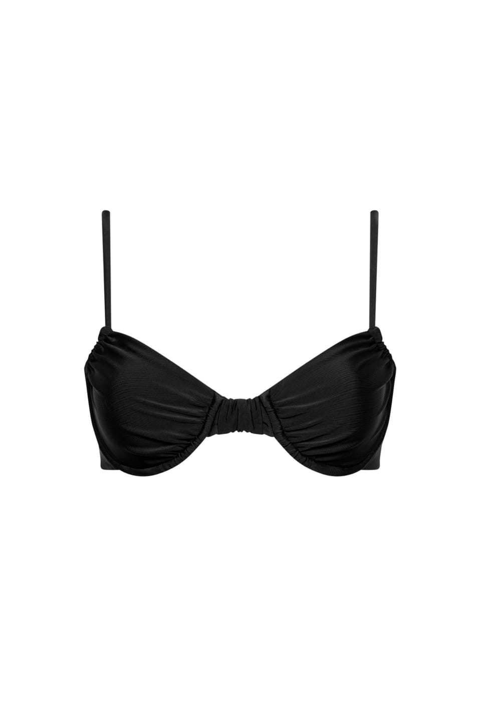 Customer photo review of Capri Ruched Underwire Bikini Top – Black