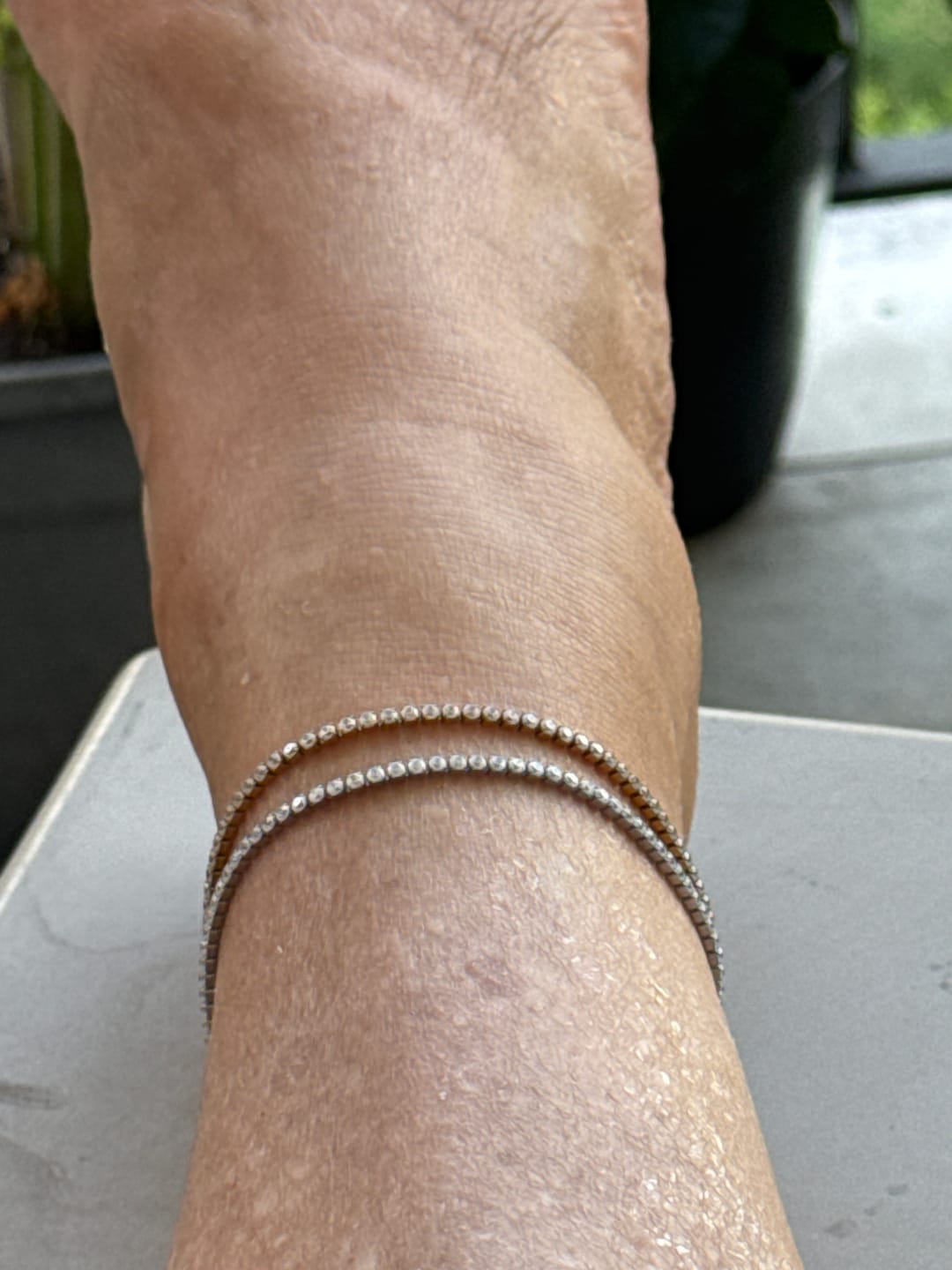 Customer photo review of Cavigliera Tennis Pietra 2 mm base ACCIAIO inox