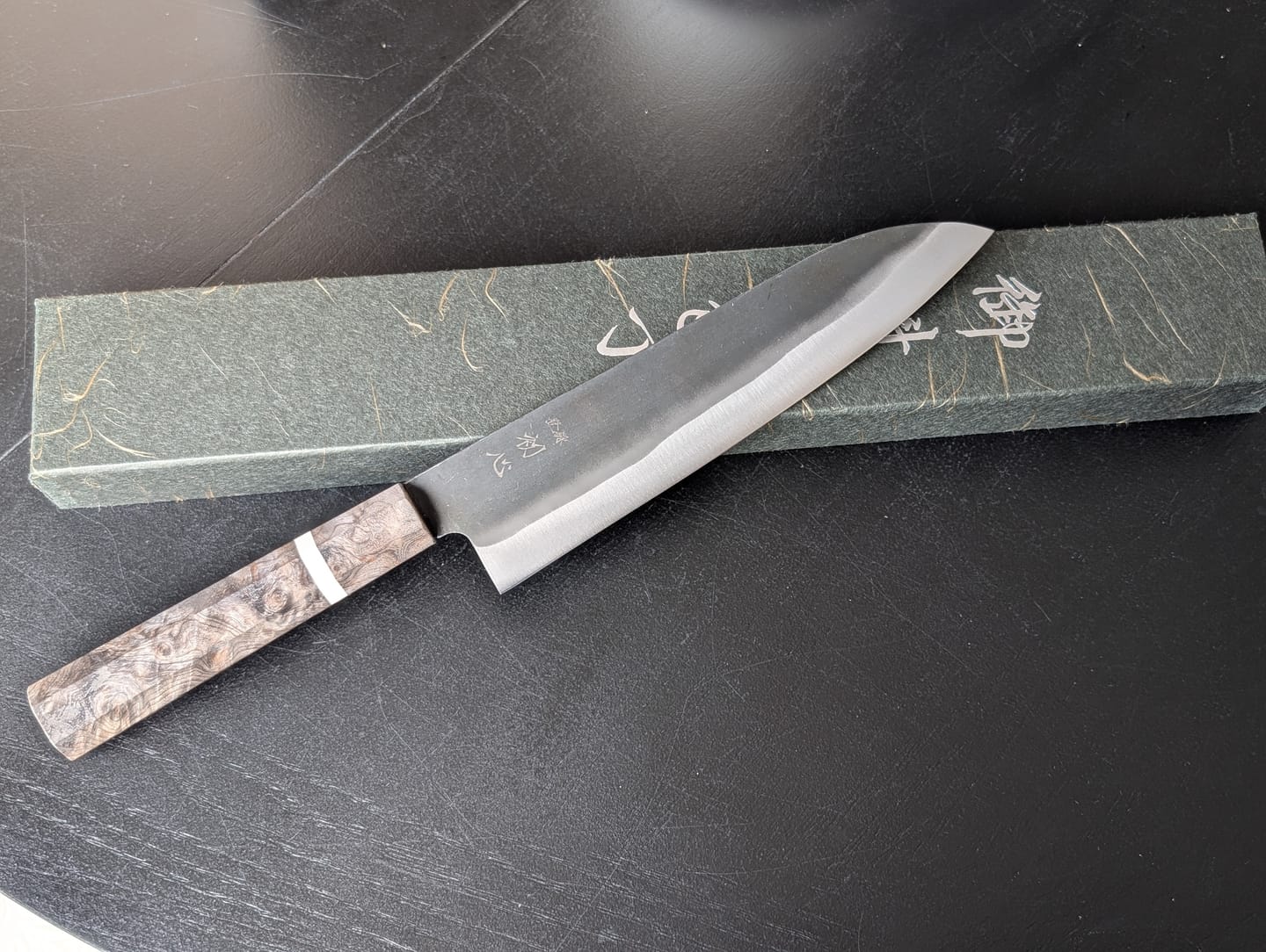 Customer photo review of Hatsukokoro Aokitae Gyuto 210mm