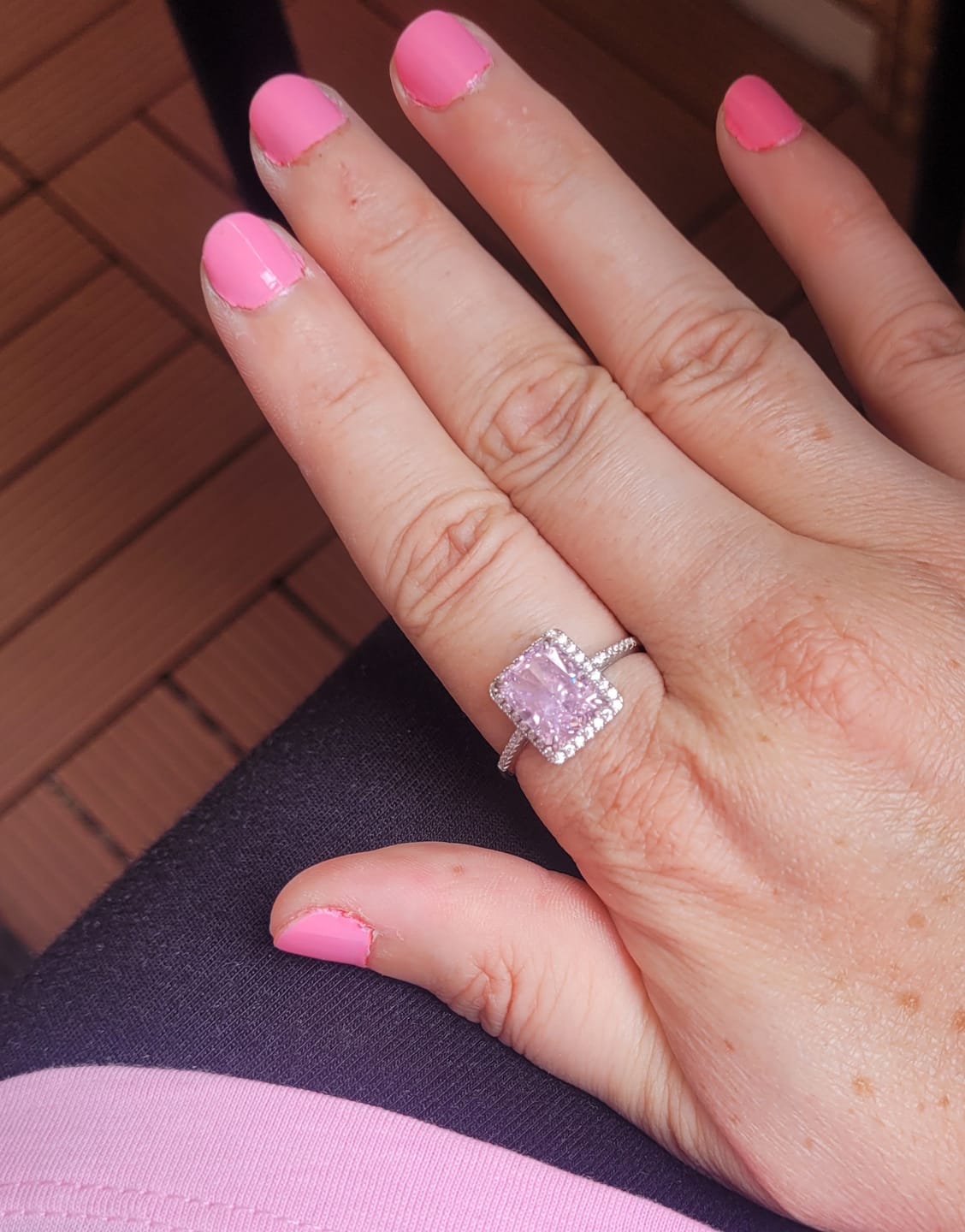 Customer photo review of Big Pink Ring | 925 Echtsilber