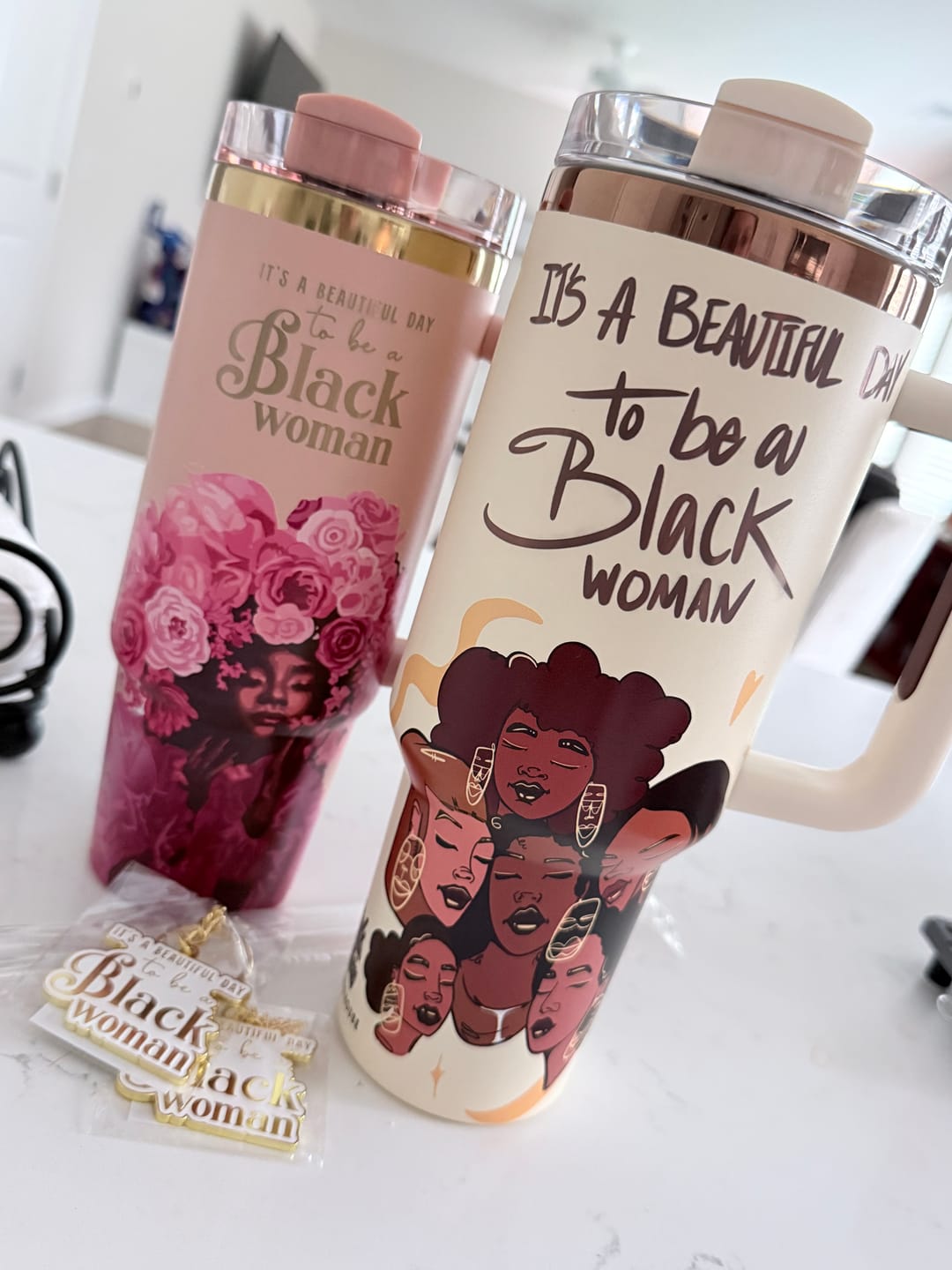 Customer photo review of Limited Edition "Crème Brûlée" Cream FlowSip™ Insulated Tumbler – Pinklomein x Cecilia's House