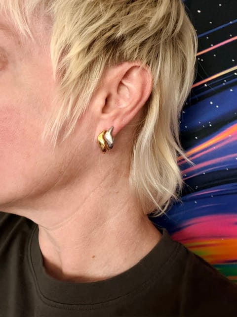 Customer photo review of Wave Hoop Earrings