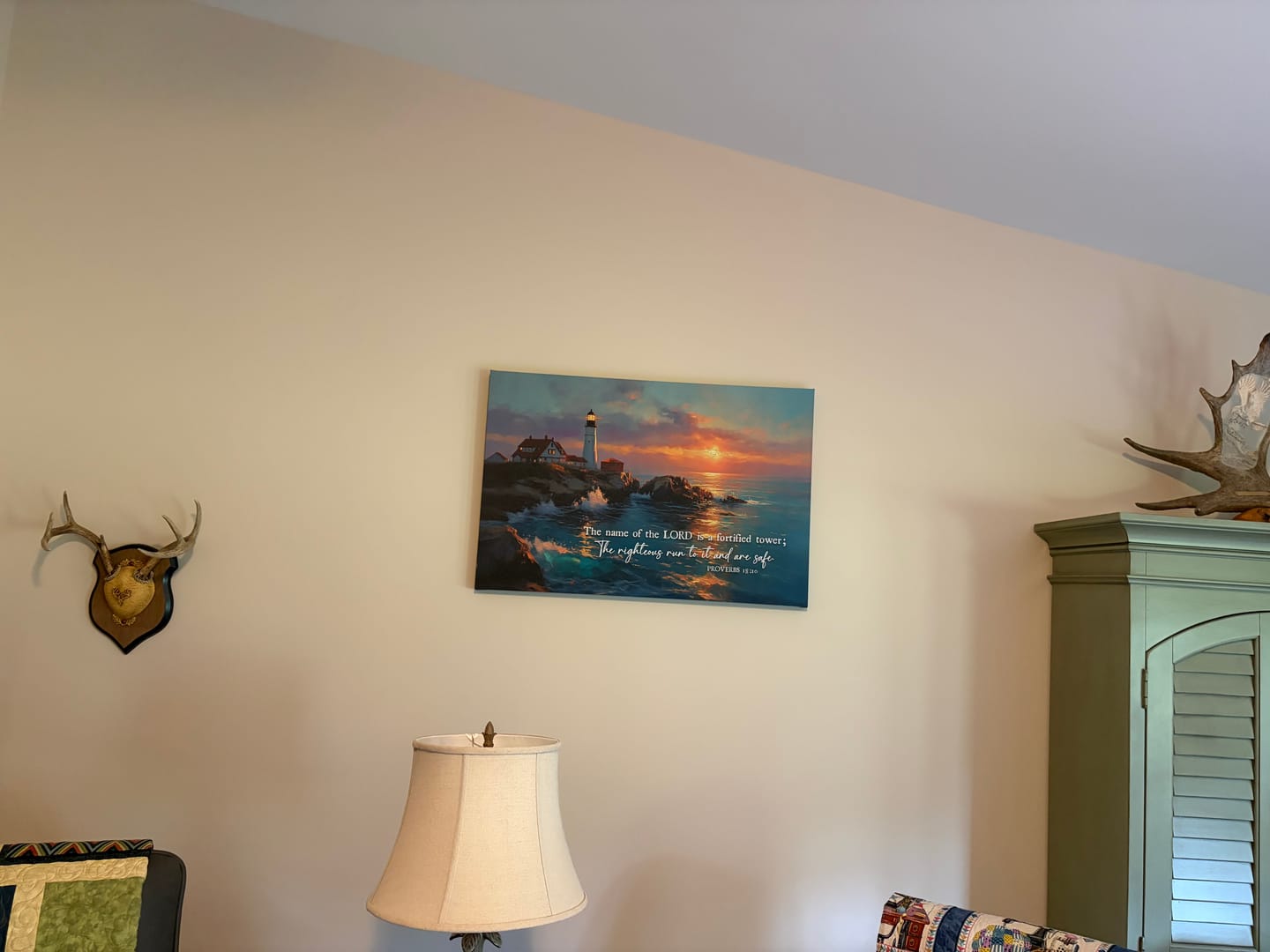 Customer photo review of The Name Of The Lord is A Fortified Tower Proverbs 18:10 Wall Art Canvas