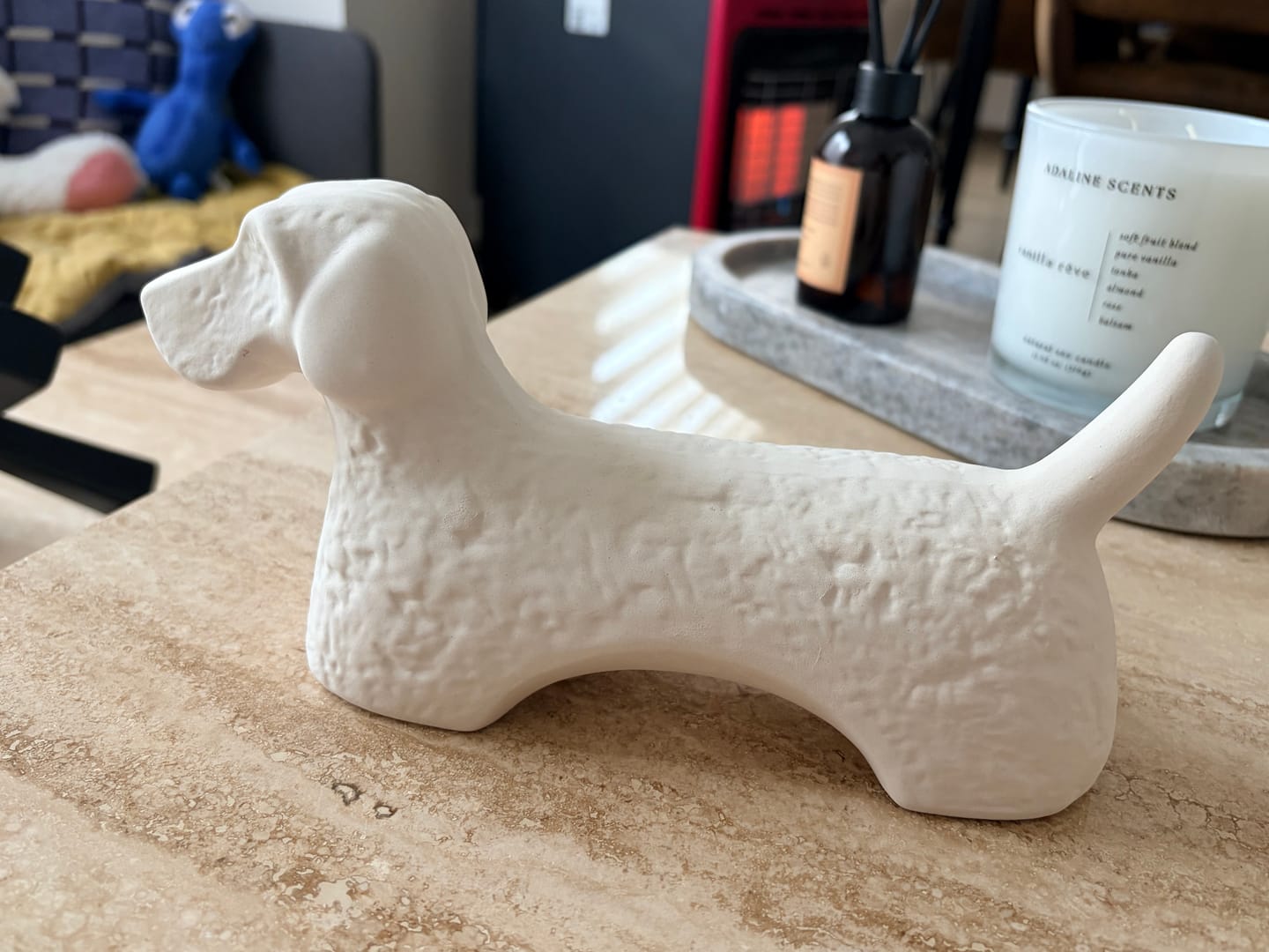 Customer photo review of Adorno Perro Salchicha pequeño beige