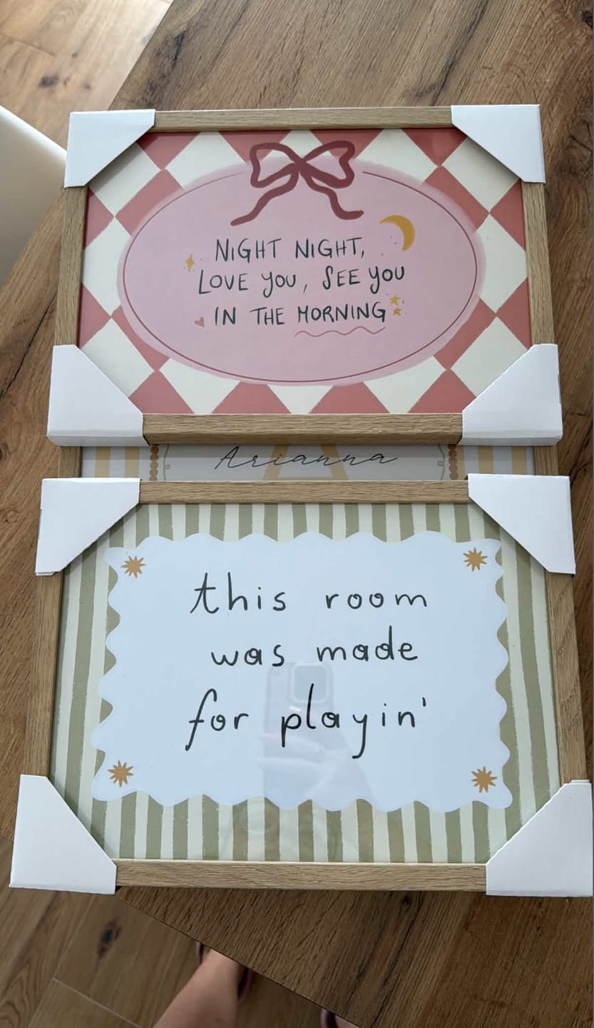 Customer photo review of Night Night Love You – Nursery & kids wall art