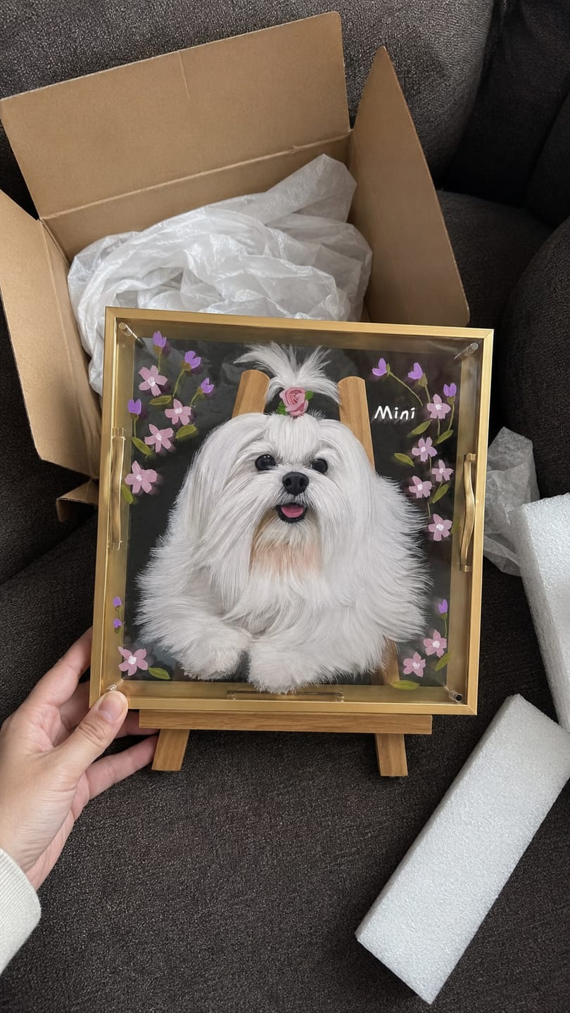 Customer photo review of Multi-layer 3D pet portrait
