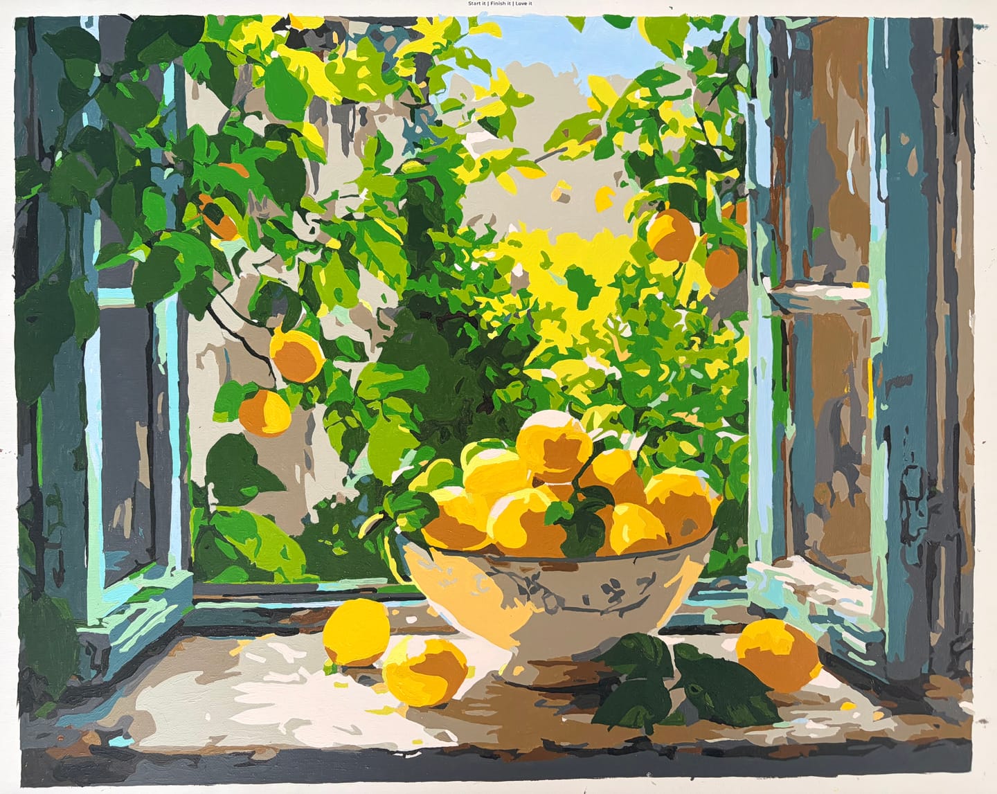 Customer photo review of Lemon Bowl at the Window | Paint by Number