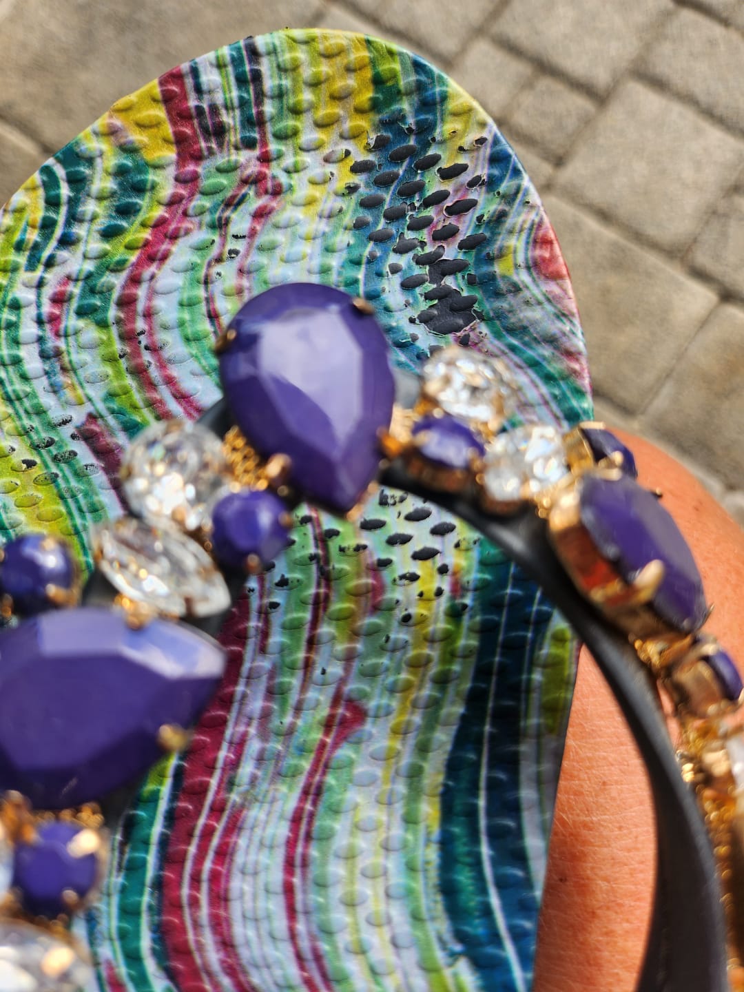 Customer photo review of Flip-Flop / Katja - Rainbow / B Ware - Druck kann sich lösen / Schuh wird in einer tollen Laptop Tasche versendet