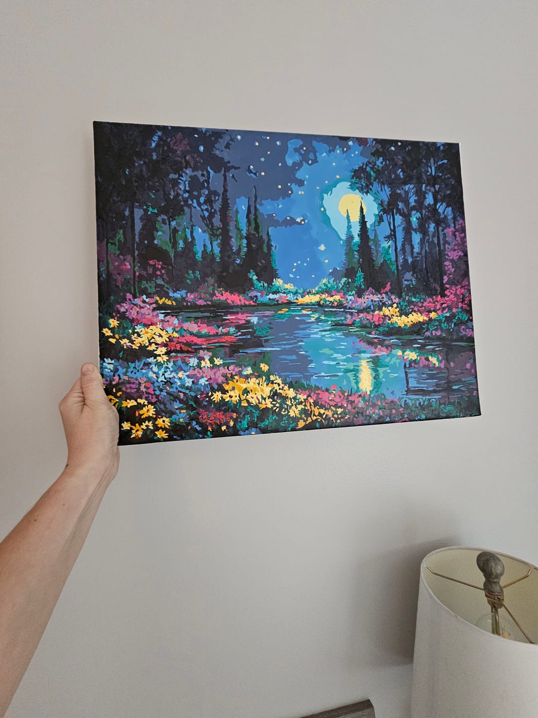 Customer photo review of Starry night garden | Paint by Number