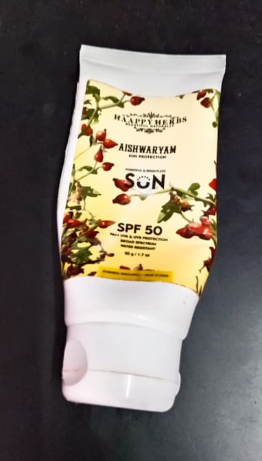 Customer photo review of Aishwaryam SPF50 Powerful,weightless & Moisturizing Sunscreen , Pa++,uva& Uvb Protection