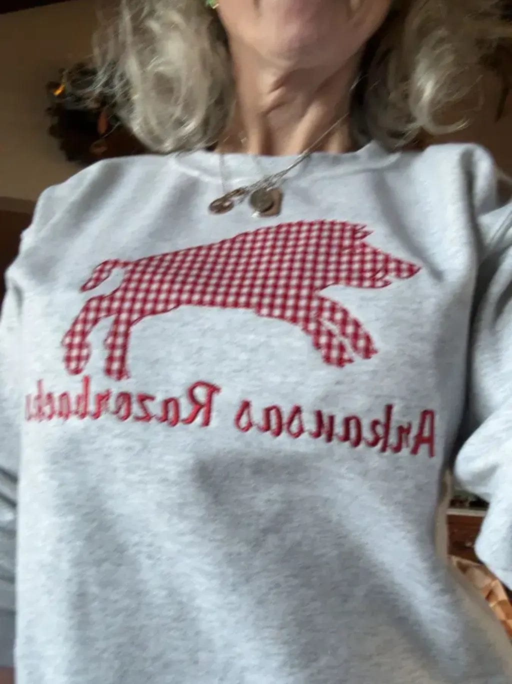 Customer photo review of Custom Tennessee Volunteers Women’s Team Spirit Sweatshirt – Applique Embroidered Side Bow Pullover