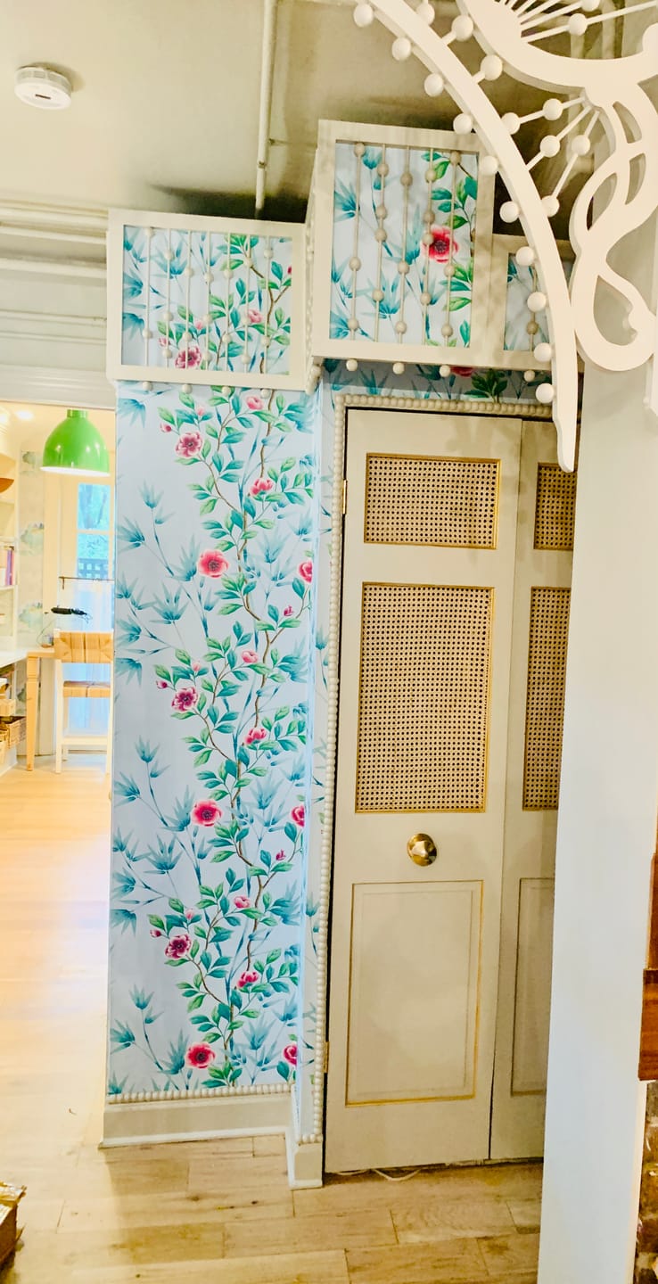 Customer photo review of Lady Alford Wallpaper - Sky/Magenta