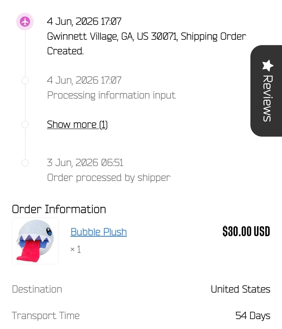 Customer photo review of Bubble Plush