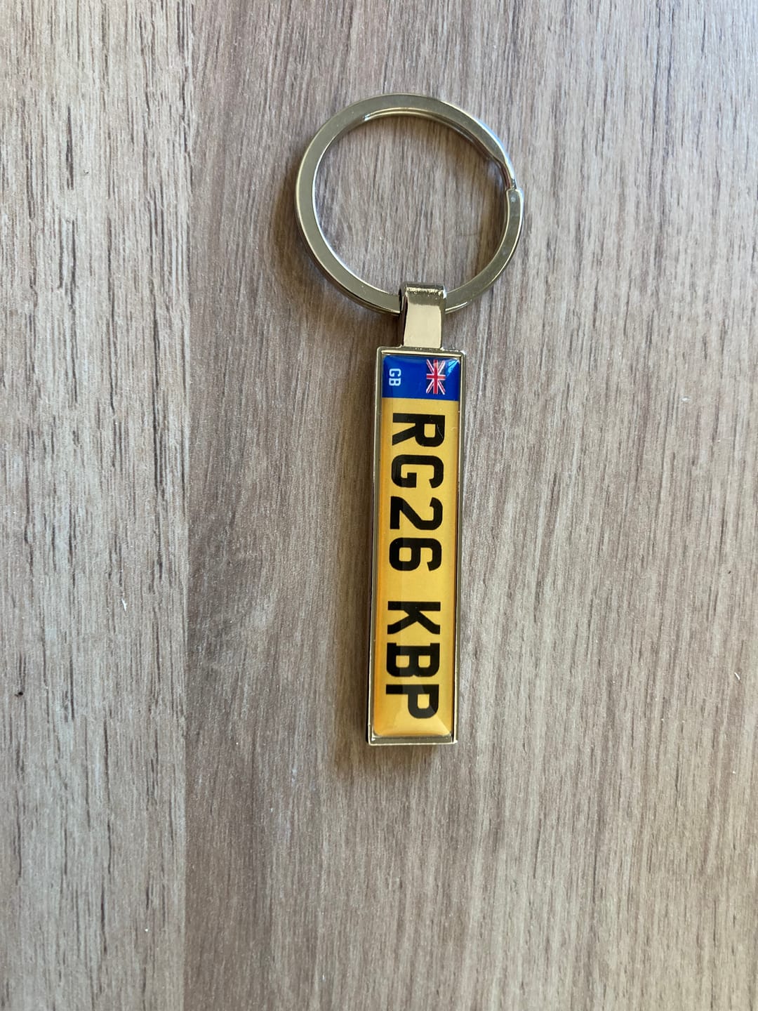 Customer photo review of Personalised Metal Number Plate Keyring - Premium Custom Car Gift
