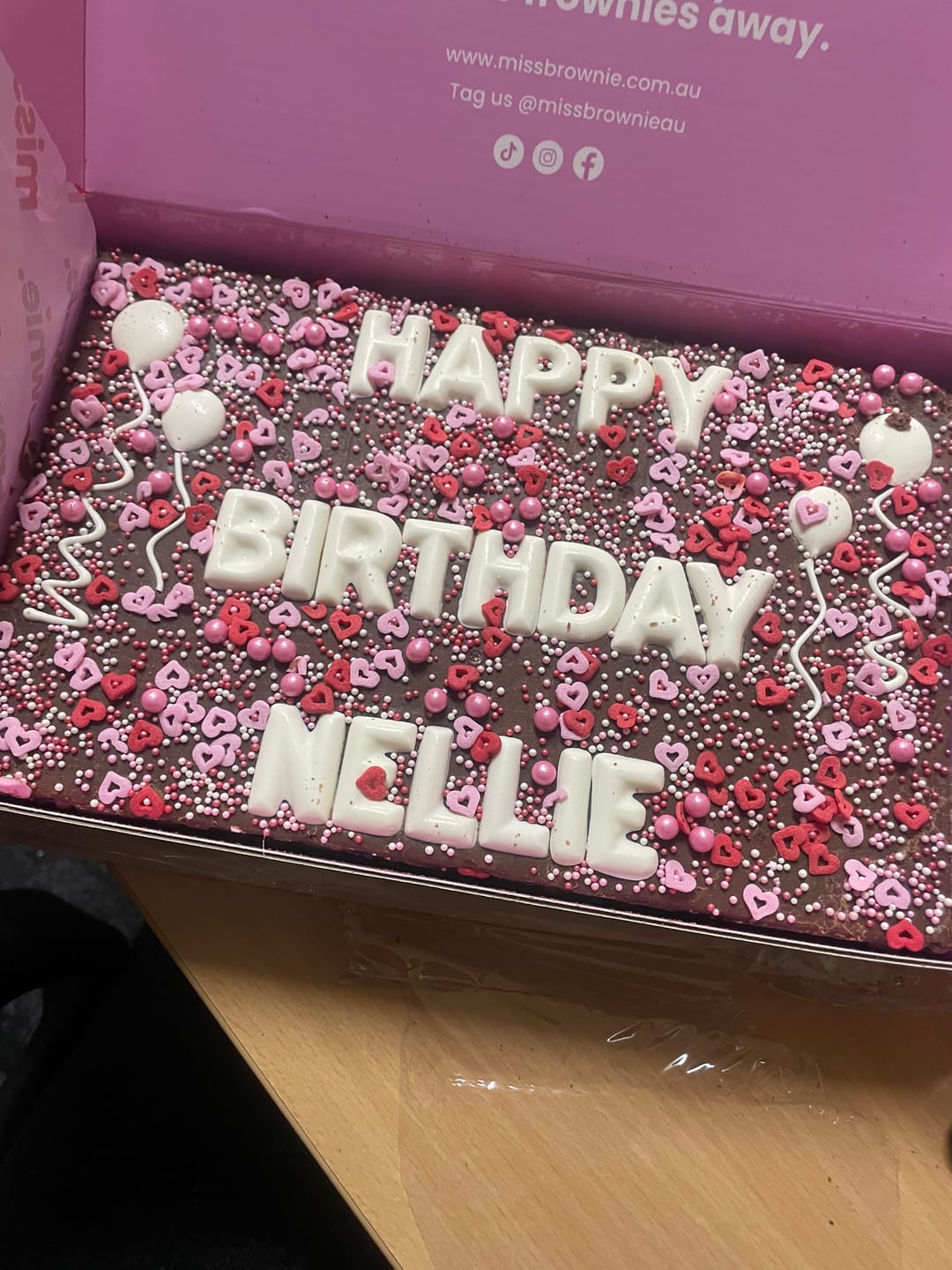 Customer photo review of Birthday Brownie · Large