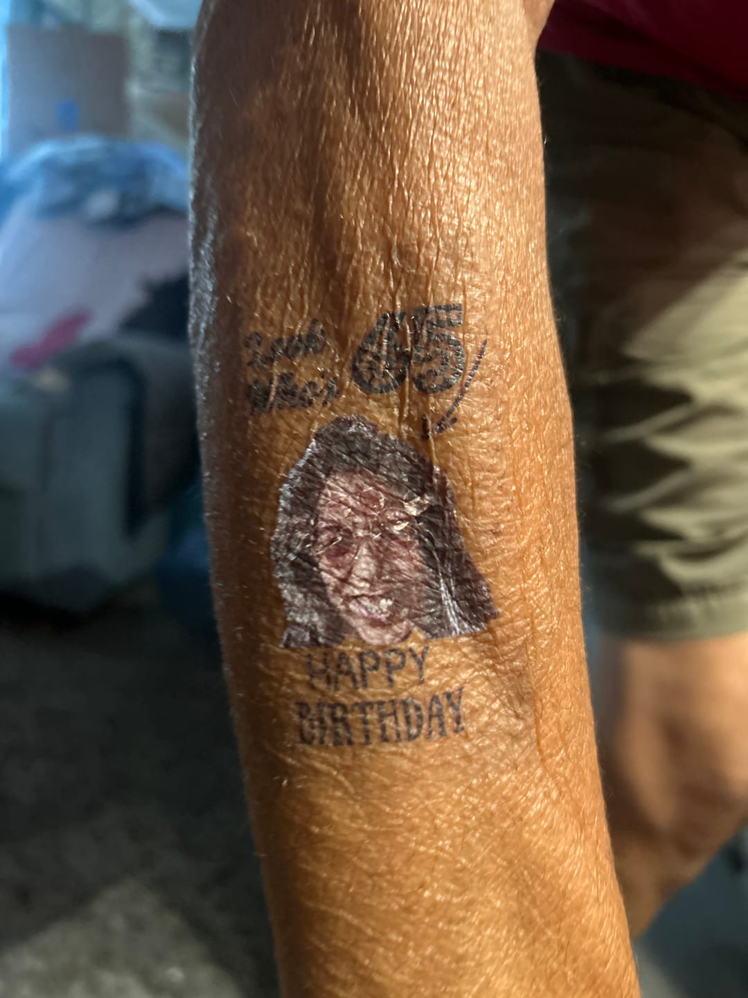 Customer photo review of Look Who's Birthday! Custom Tattoo