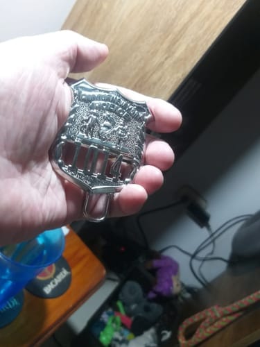 Customer photo review of NYPD New York Police Badge/Cap Replica Movie Props Customizable Number