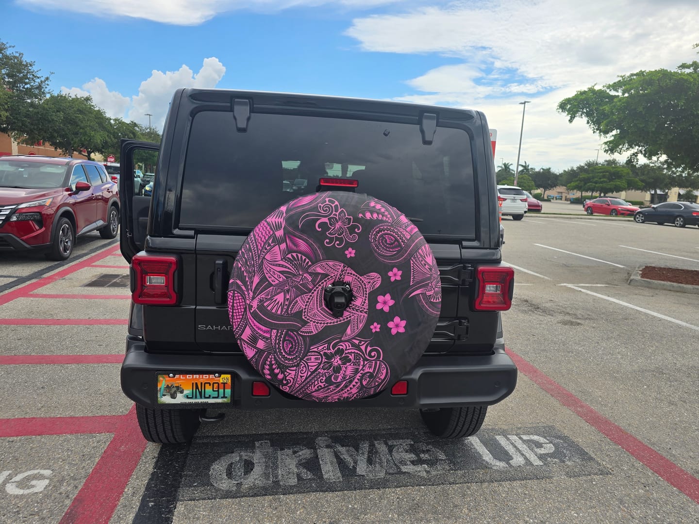 Customer photo review of Hawaii Turtle Polynesian Spare Tire Cover Plumeria Flower Unique Style - Pink LT8