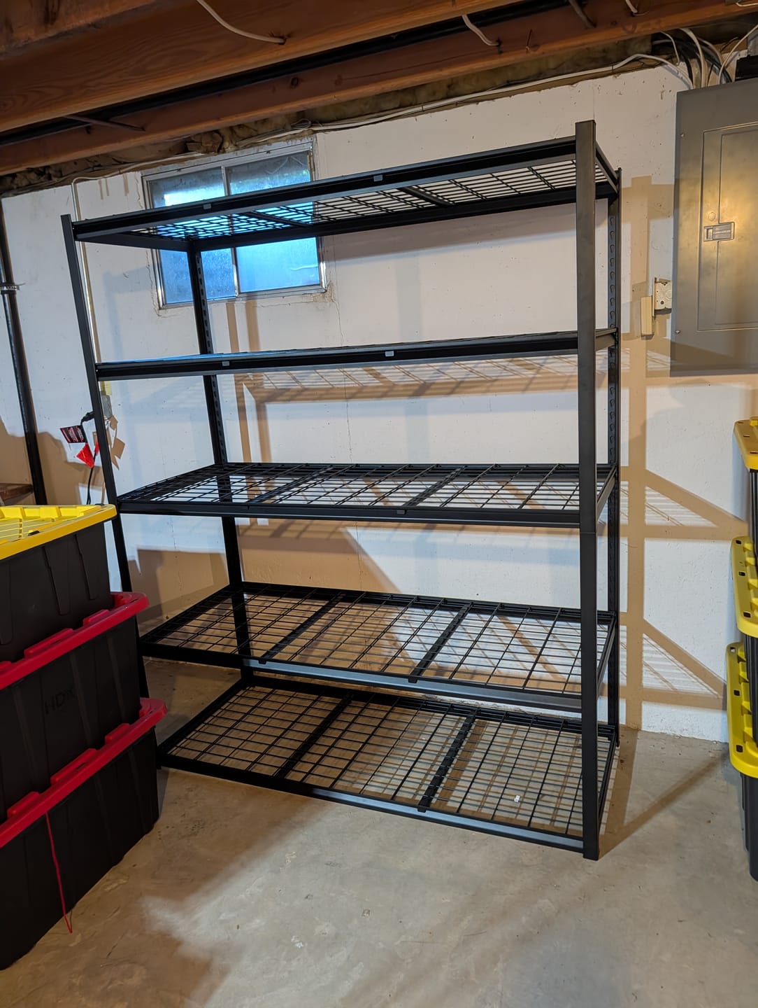 Customer photo review of REIBII 60" W Heavy Duty Metal Shelving Unit, Adjustable Shelves for Storage, Rust-Proof Shelving for Garage, Industrial, Warehouse, Basement & Workshop