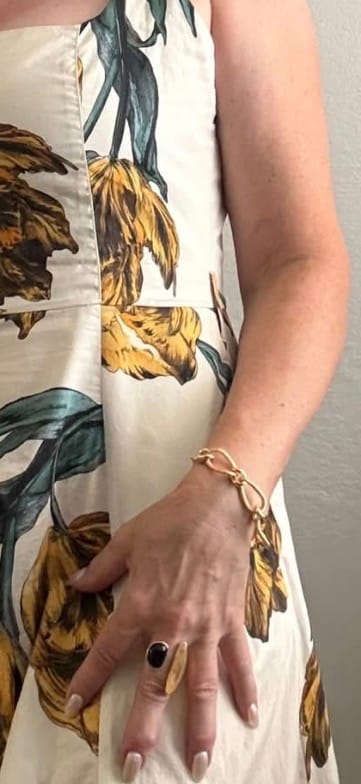Customer photo review of Octavia’s Opulence Natural Agate Vintage Open Ring