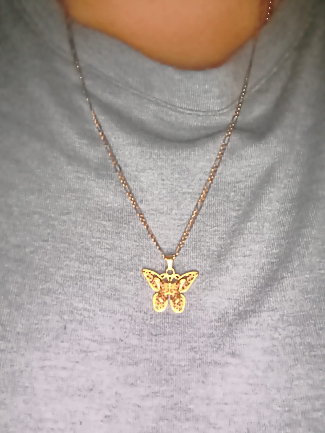 Customer photo review of Butterfly Pendant Necklace